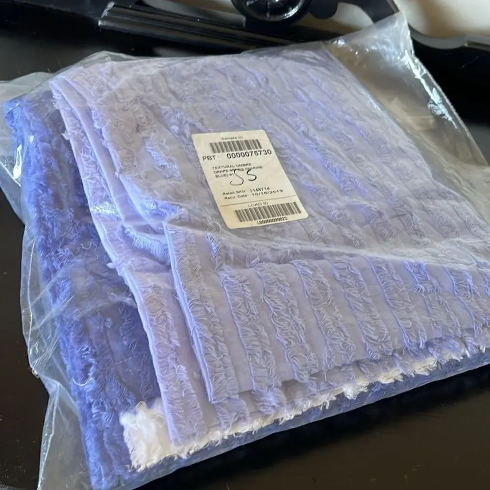 Pottery Barn Teen Textural Ombre Curtain  Marine Blue Color